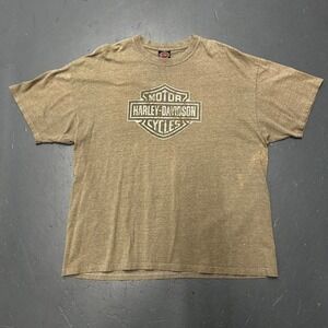 Vintage 90s 1997 Harley Davidson Indiana double sided earth tone graphic Tshirt